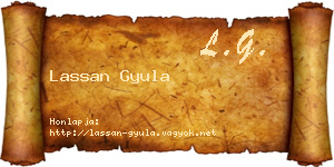 Lassan Gyula névjegykártya