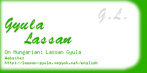 gyula lassan business card